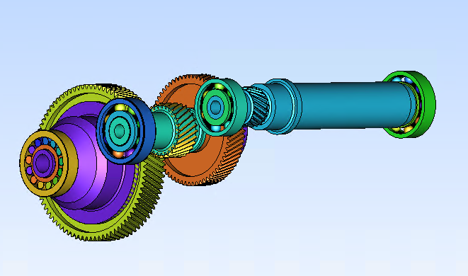 齒輪與軸承組CAD